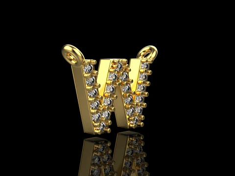 Collar inicial letra W modelo 697 Modelo de impresión 3D