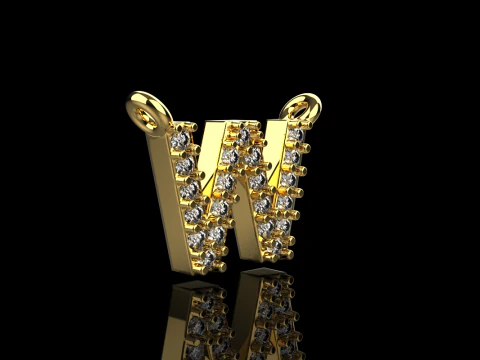 Collar inicial letra W modelo 697 Modelo de impresión 3D