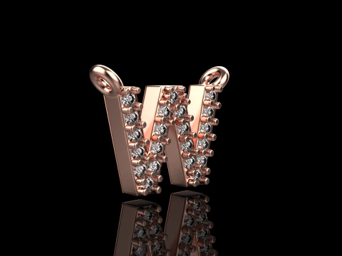 Collar inicial letra W modelo 697 Modelo de impresión 3D