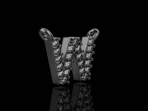 Collar inicial letra W modelo 697 Modelo de impresión 3D