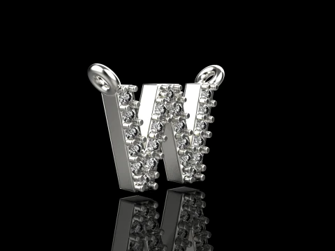Collar inicial letra W modelo 697 Modelo de impresión 3D