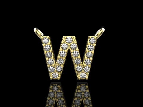 Collar inicial letra W modelo 697 Modelo de impresión 3D
