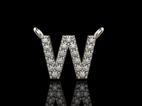 Collar inicial letra W modelo 697 Modelo de impresión 3D