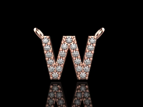 Collar inicial letra W modelo 697 Modelo de impresión 3D