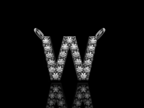 Collar inicial letra W modelo 697 Modelo de impresión 3D