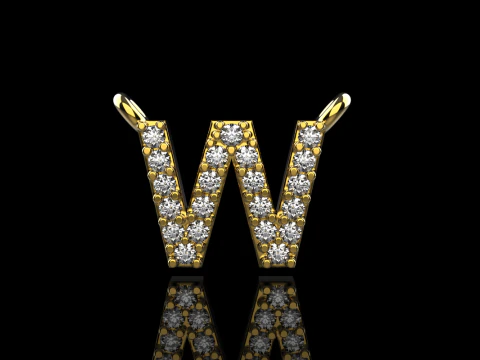 Collar inicial letra W modelo 697 Modelo de impresión 3D