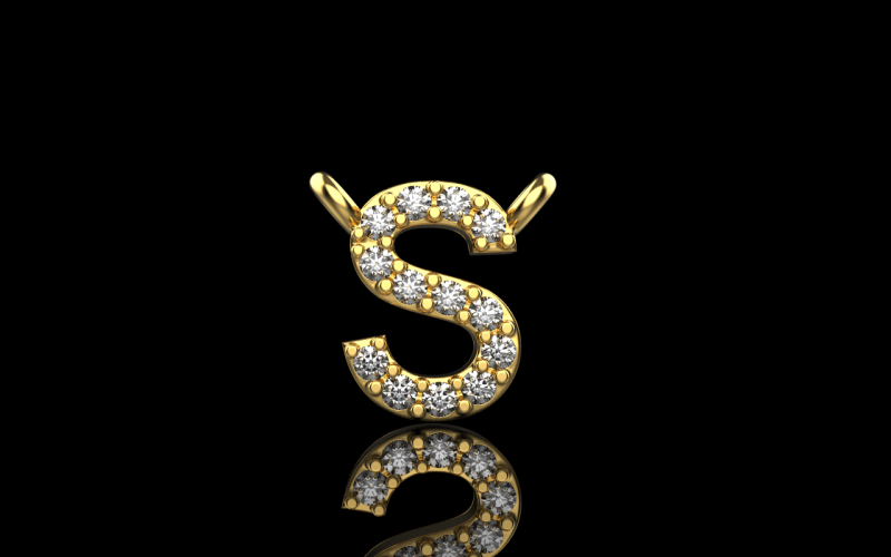 Initial letter S necklace model 696 3D Print Model .c4d .max .obj .3ds .fbx .stl .blend