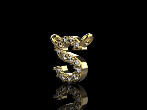 Initial letter S necklace model 696 3D Print Model