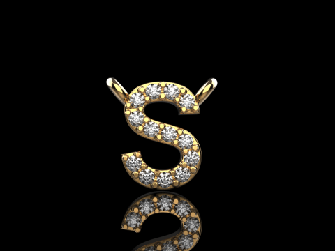 Initial letter S necklace model 696 3D Print Model