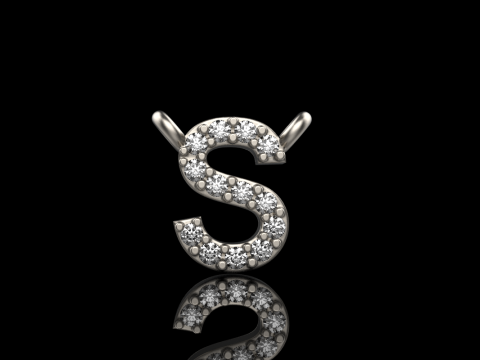 Initial letter S necklace model 696 3D Print Model