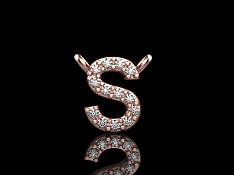 Initial letter S necklace model 696 3D Print Model
