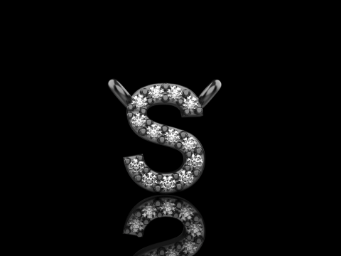 Initial letter S necklace model 696 3D Print Model