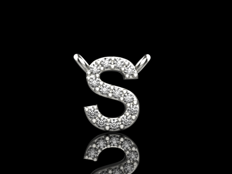 Initial letter S necklace model 696 3D Print Model