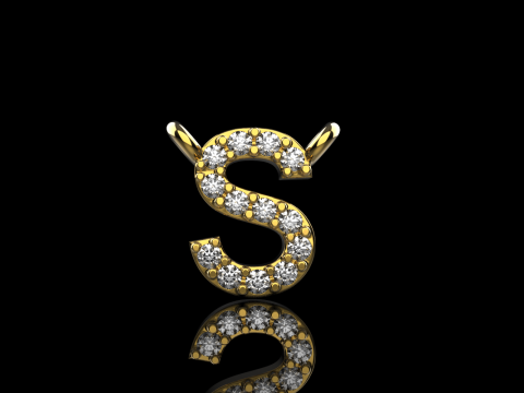 Initial letter S necklace model 696 3D Print Model