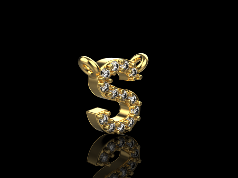 Initial letter S necklace model 696 3D Print Model