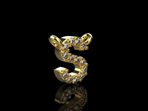 Initial letter S necklace model 696 3D Print Model