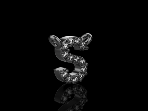 Initial letter S necklace model 696 3D Print Model