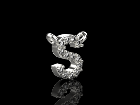Initial letter S necklace model 696 3D Print Model