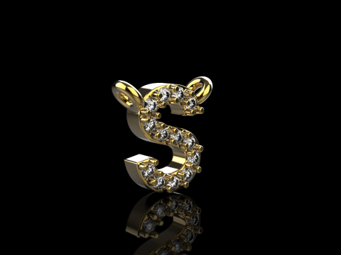 Initial letter S necklace model 696 3D Print Model