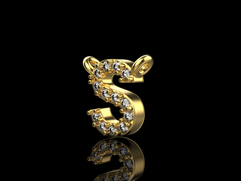 Initial letter S necklace model 696 3D Print Model