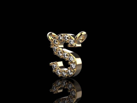 Initial letter S necklace model 696 3D Print Model