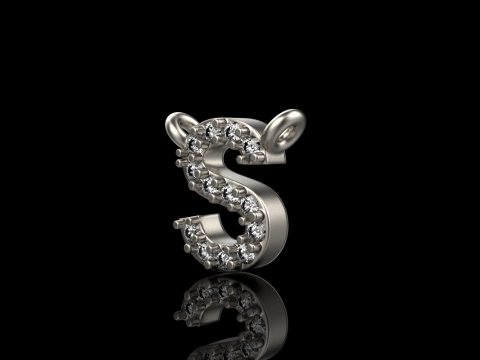 Initial letter S necklace model 696 3D Print Model