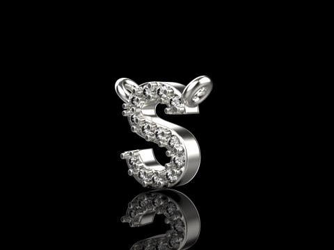 Initial letter S necklace model 696 3D Print Model
