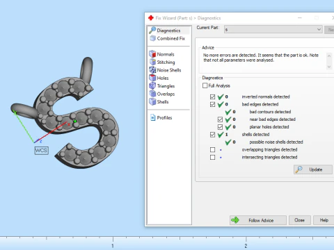 S harfinin baş harfi kolye modeli 696 3D Baskı Modeli