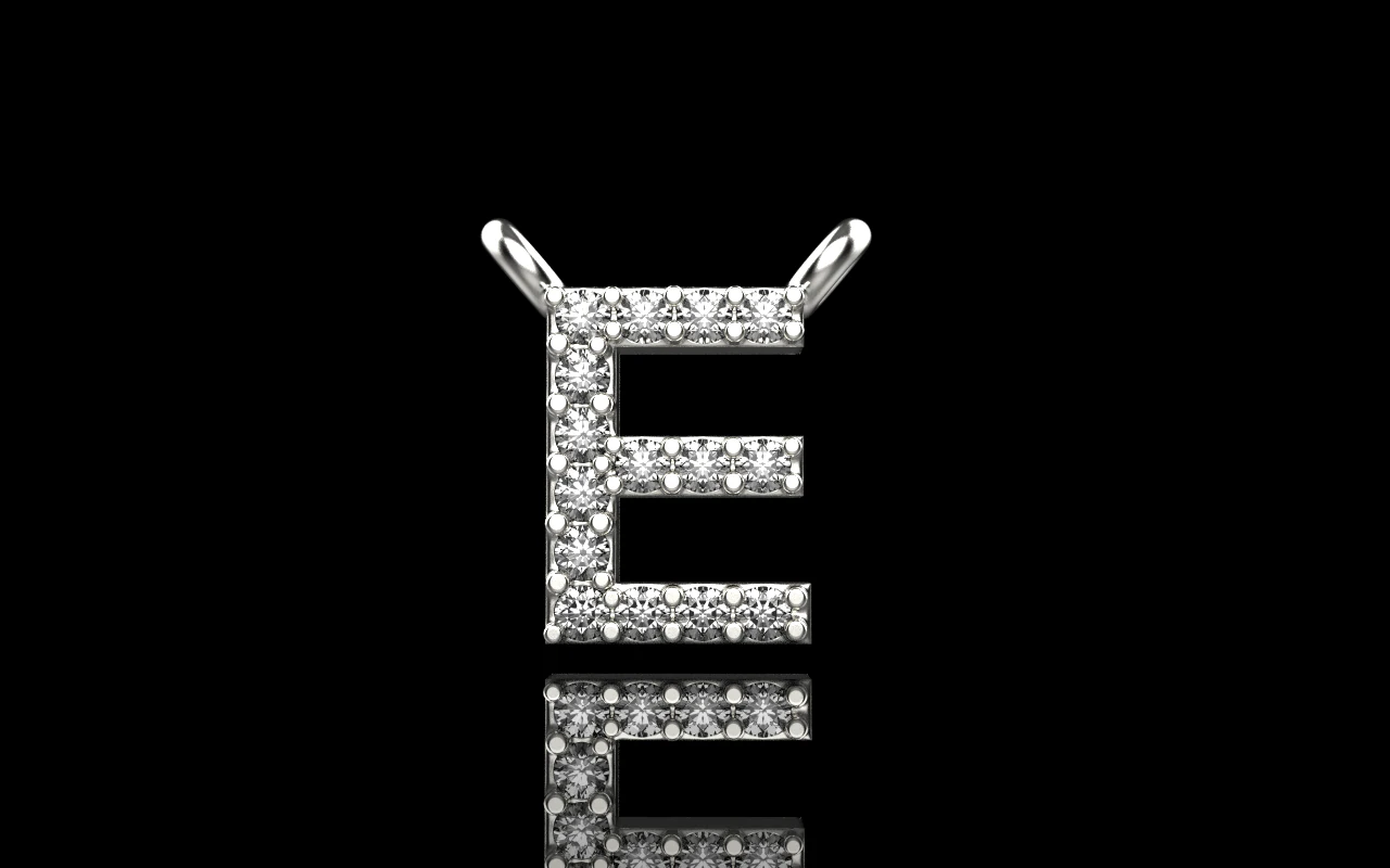 Initial letter E pendant model 695 3D Print Model .c4d .max .obj .3ds .fbx .stl .blend 
