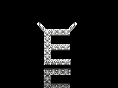 Initial letter E pendant model 695 3D Print Model