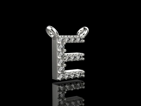 Initial letter E pendant model 695 3D Print Model