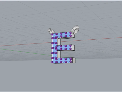 Initial letter E pendant model 695 3D Print Model
