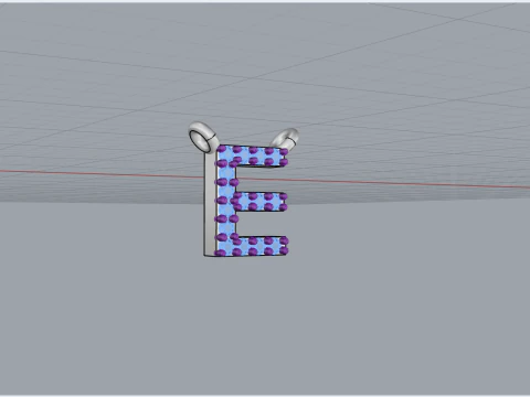 Initial letter E pendant model 695 3D Print Model