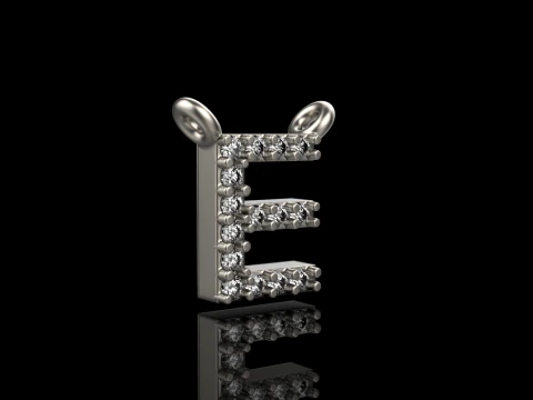 Initial letter E pendant model 695 3D Print Model
