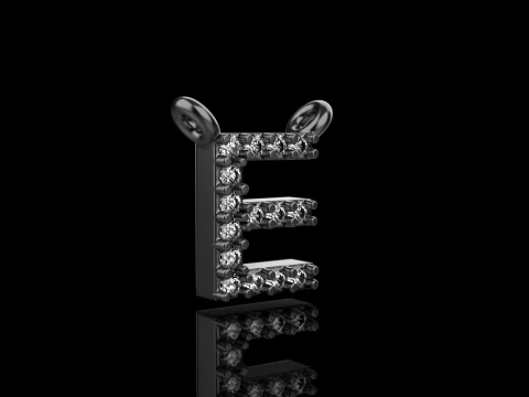 Initial letter E pendant model 695 3D Print Model