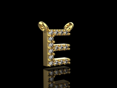 Initial letter E pendant model 695 3D Print Model