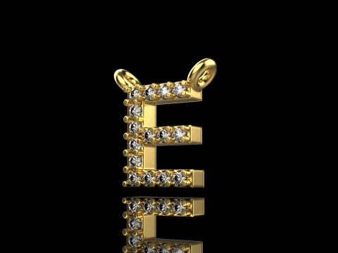 Initial letter E pendant model 695 3D Print Model