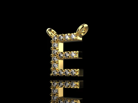 Initial letter E pendant model 695 3D Print Model