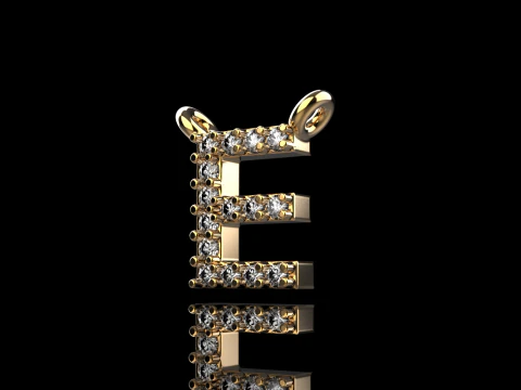 Initial letter E pendant model 695 3D Print Model