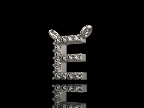 Initial letter E pendant model 695 3D Print Model