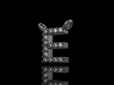 Initial letter E pendant model 695 3D Print Model