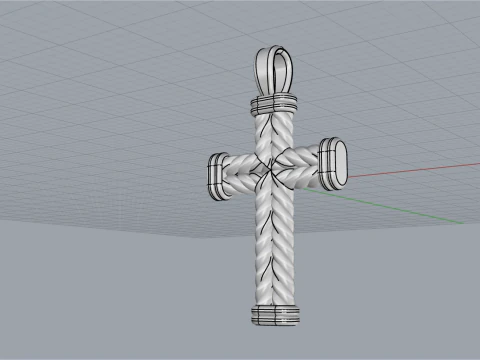 Кручений дріт хрестик модель 694 3D Принт Модель