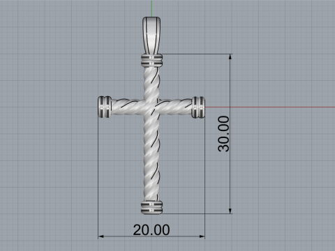 Twested wire cross model 693 3D Print Model
