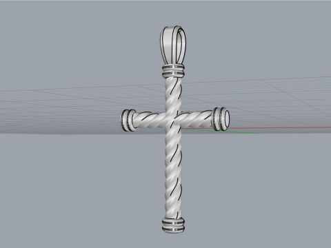 Twested wire cross model 693 3D Print Model