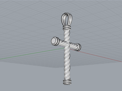 Twested wire cross model 693 3D Print Model