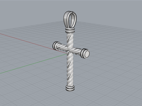 Twested wire cross model 693 3D Print Model