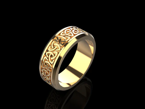 Bague noeud celtique mod&egrave;le 692 Modèles 3D en vedette