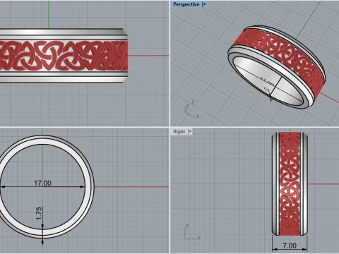 Celtic knot ring model 692 3D Print Model