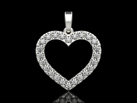Pendentif coeur mod&egrave;le 690 Modèles 3D en vedette