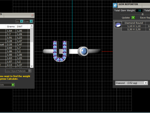 초기 문자 U 링 모델 689 3D 프린트 모델